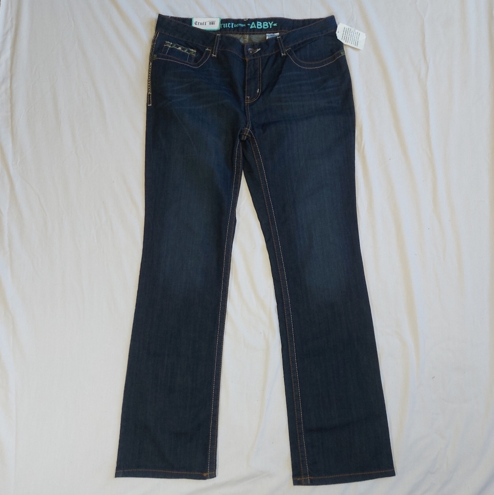 NWT Rocky Mountain Clothing Cruel Denim ABBY Dark Blue Jeans, 33/ 15
